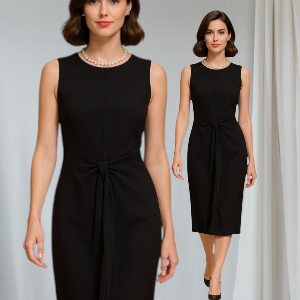 🍁 SALE 🧡 Vintage Elegant Black Sleeveless Dress By Spiegel Sz Small